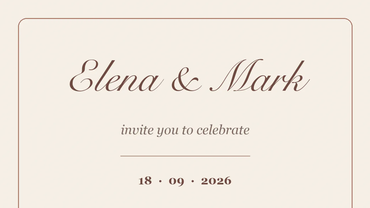 Свадебное приглашение Elena and Mark в Snell Roundhand