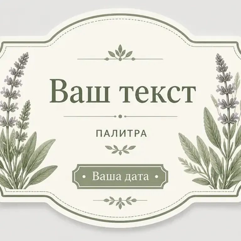 Шалфей. молочный фон и приглушённый зелёный