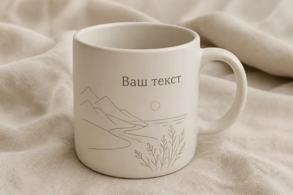 Керамика с лайн-иллюстрацией