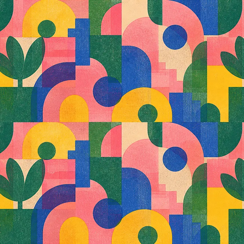 Ризограф-паттерн из overlapping shapes