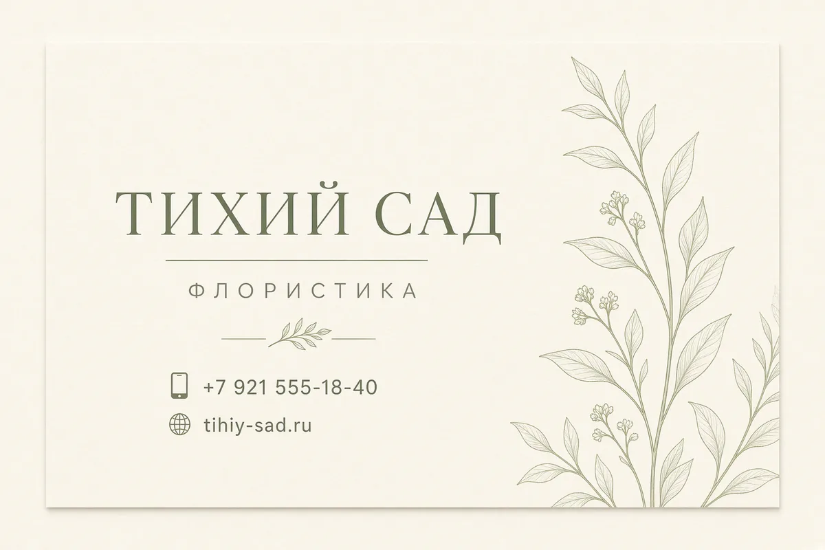 Мягкая визитка цветочной студии