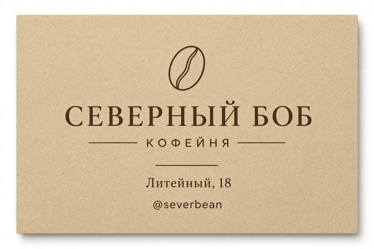 Ремесленная визитка кофейни