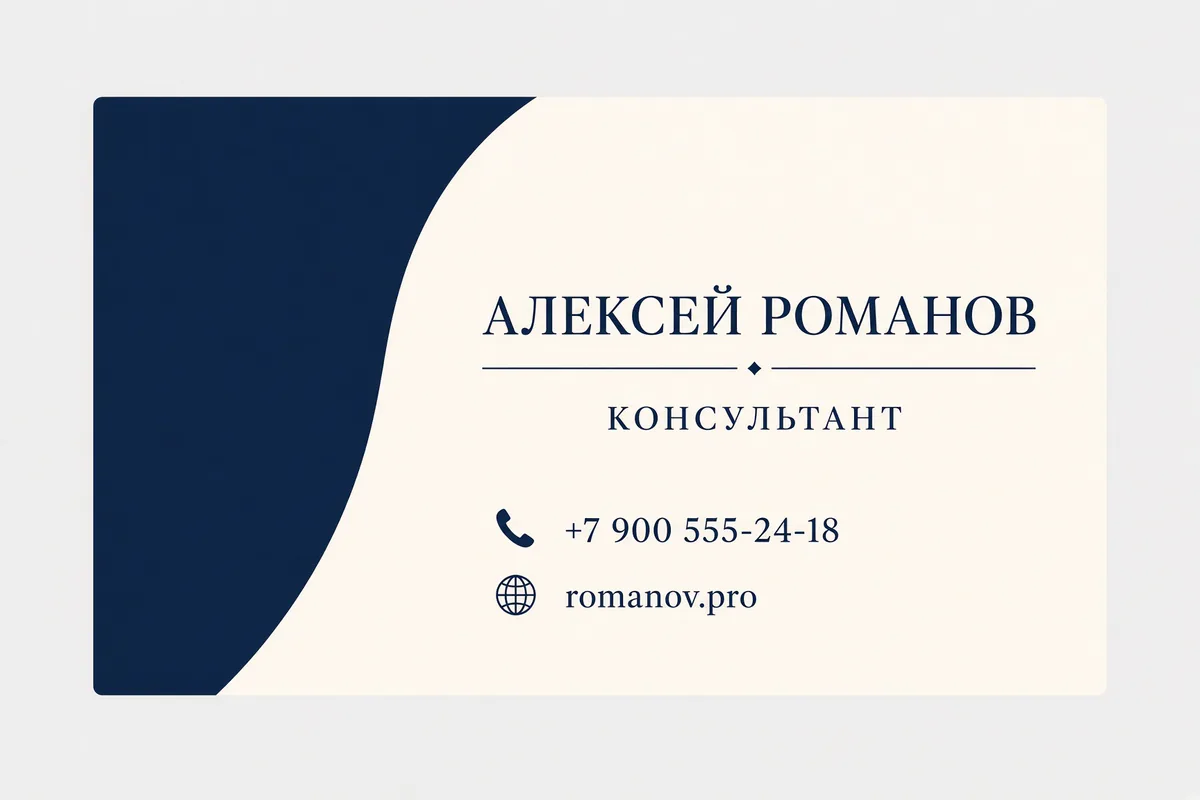 Юрист. сдержанный тёмно-синий и кремовый, уверенная классическая иерархия