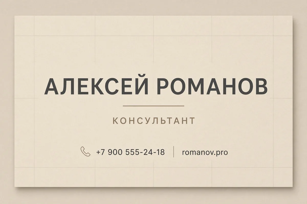 Риелтор. архитектурная сетка, тёплый нейтральный фон, уверенный гротеск