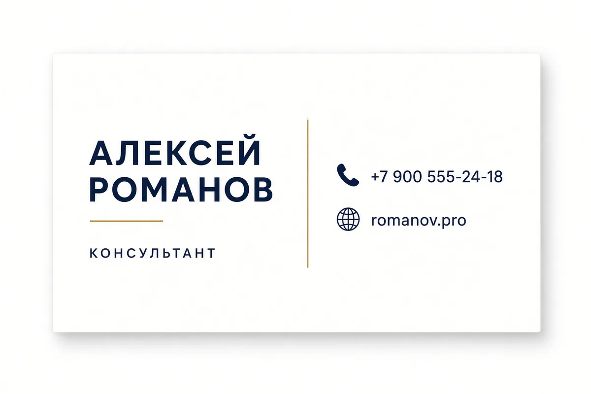 Разделённая. имя слева, контакты справа, между ними тонкий вертикальный разделитель