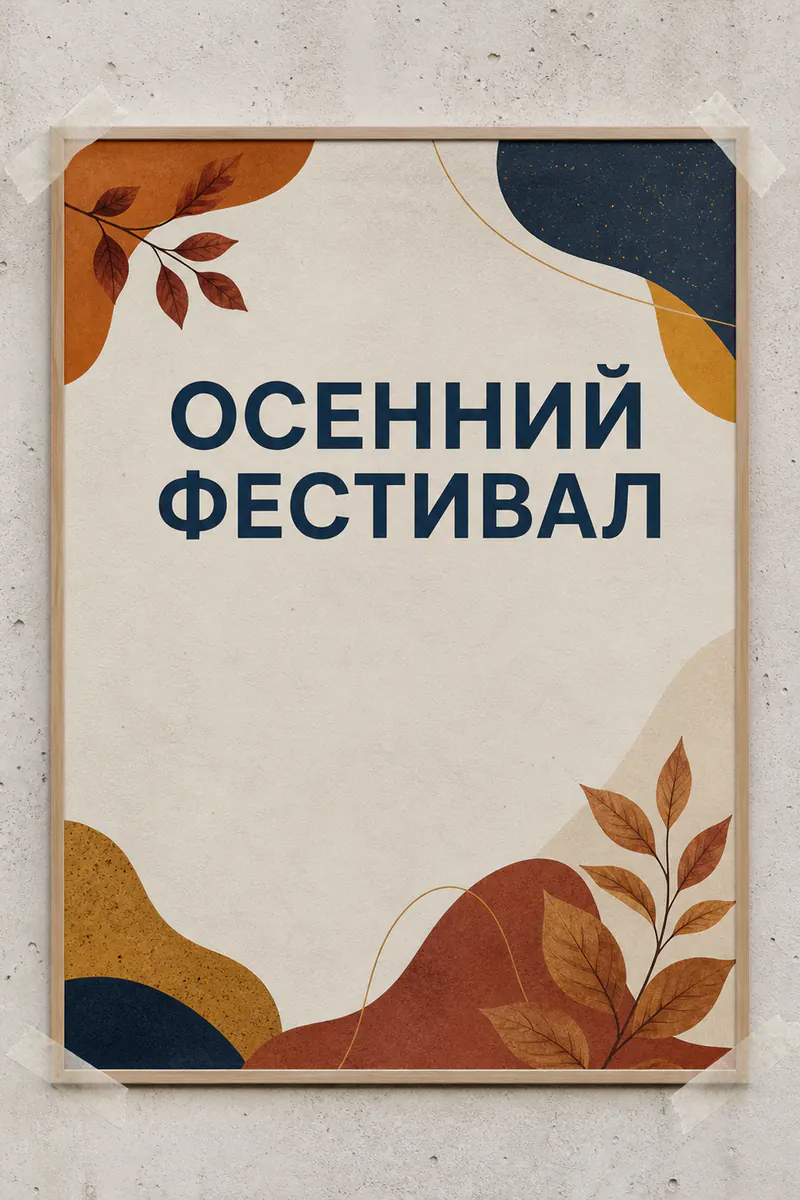 Осенняя афиша с крупным заголовком до удаления