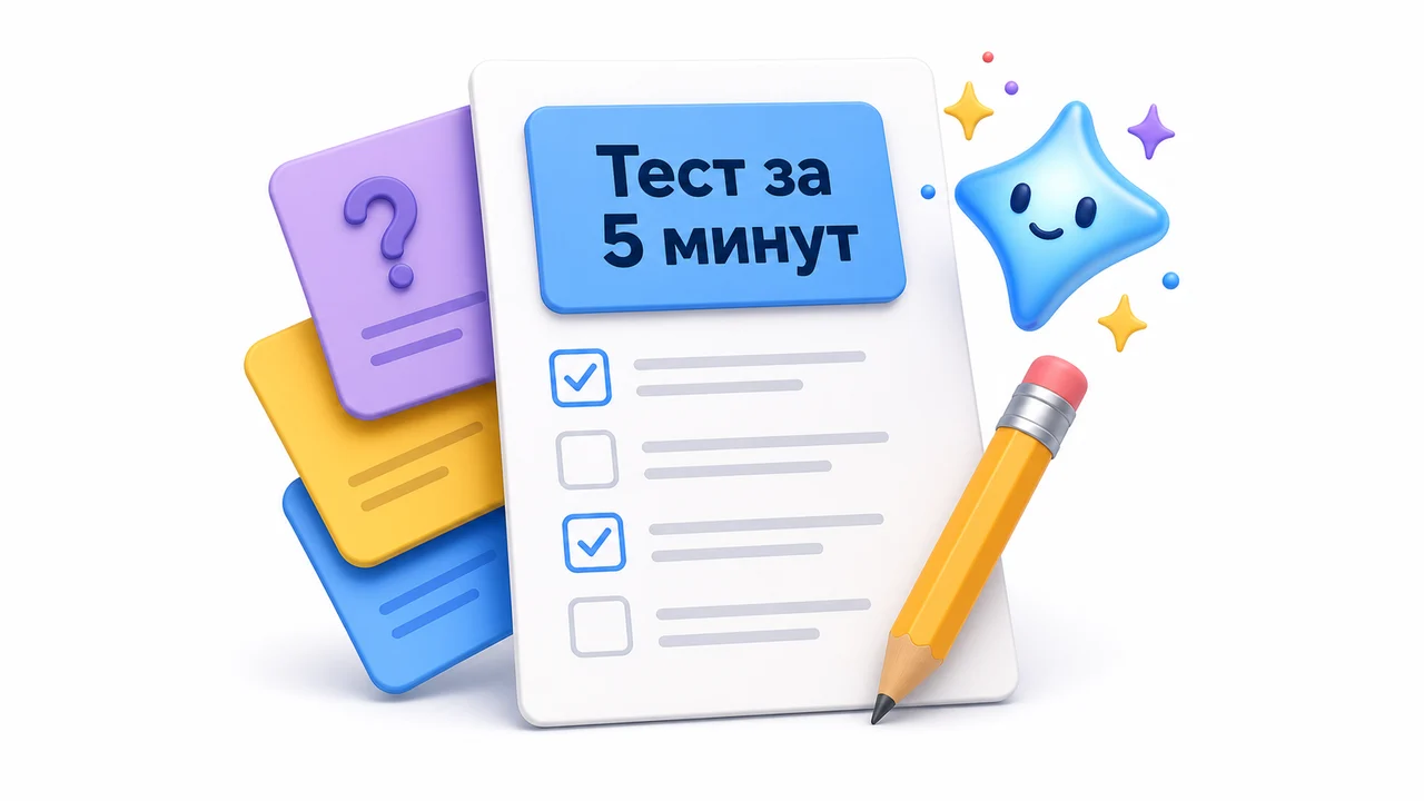 Лист с вопросами и отметками для создания теста с помощью ИИ