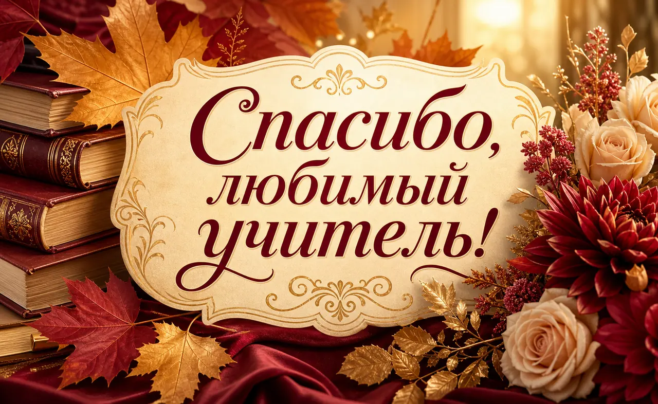 Яркая квадратная открытка с дружеским сообщением и лёгкой графикой