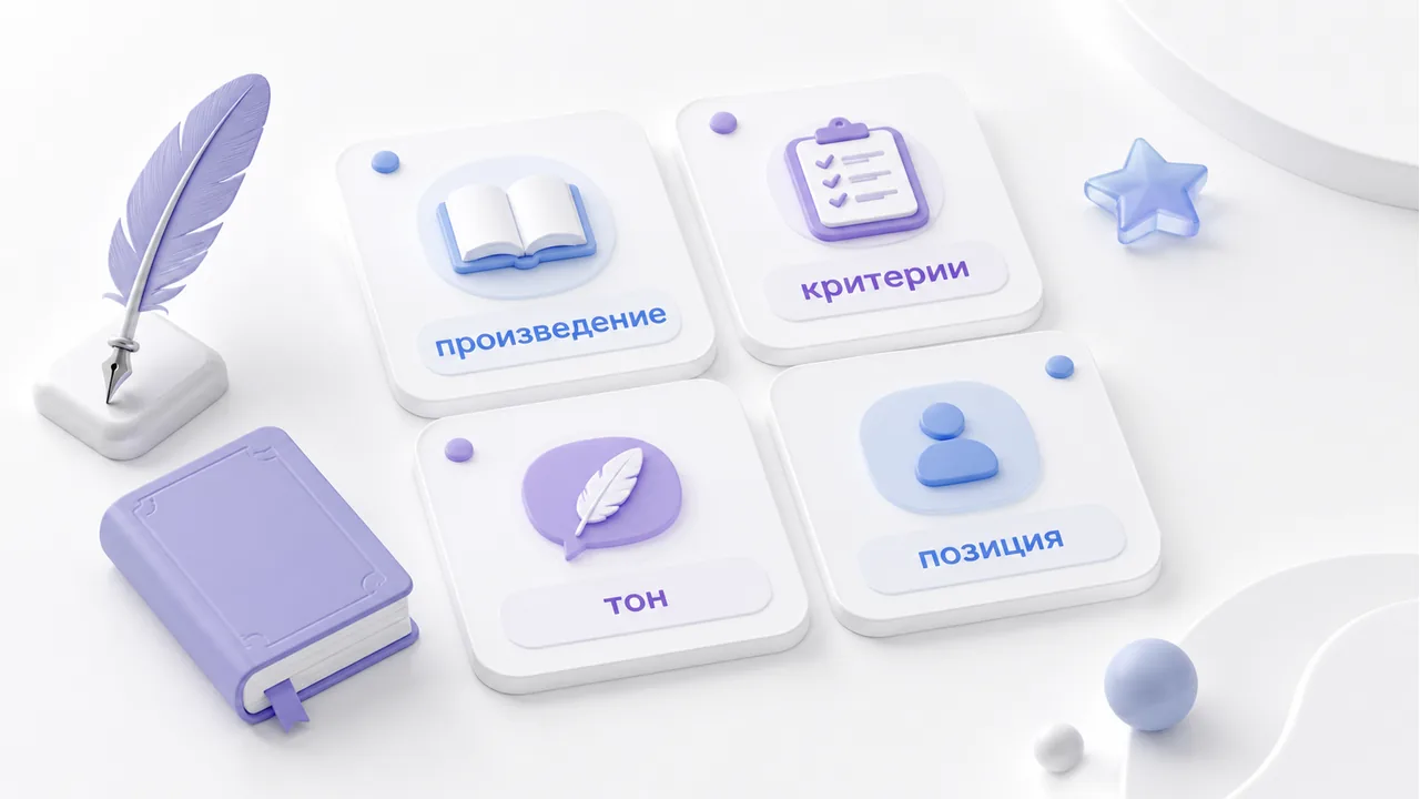 Карточки произведения критериев и тона будущего разбора