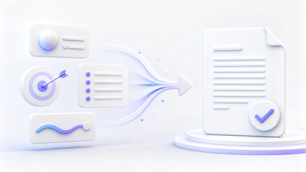 3D иллюстрация промта для итоговой части текста