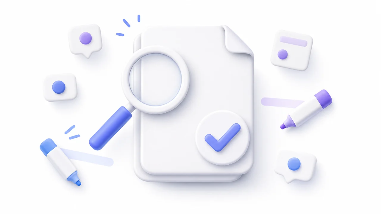 3D иллюстрация вычитки итогового абзаца