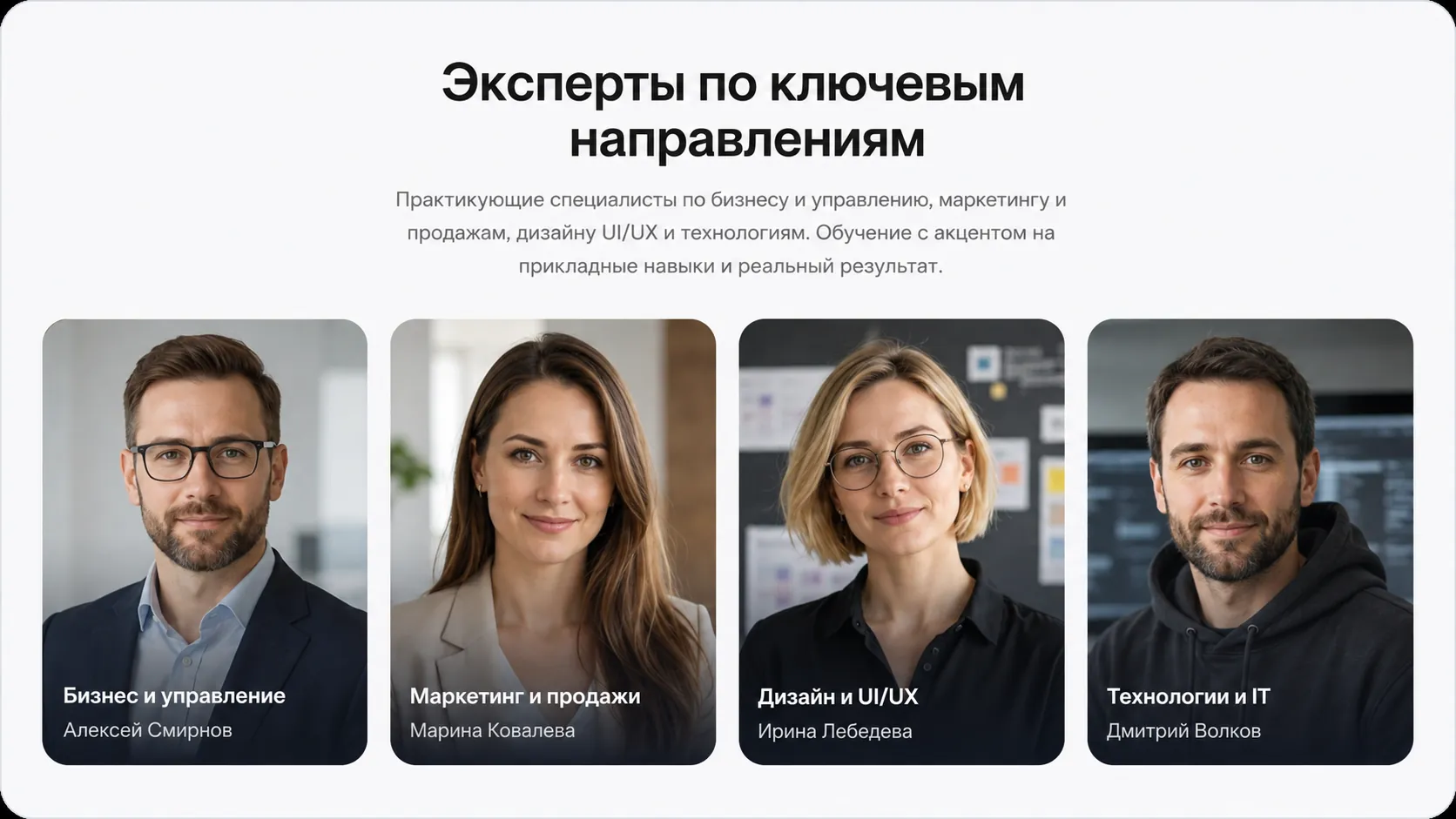 Баннер преподавателей на главной академии