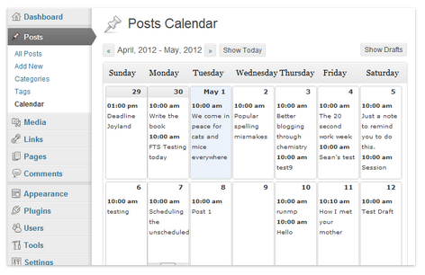 программа для контент-плана WordPress Editorial Calendar