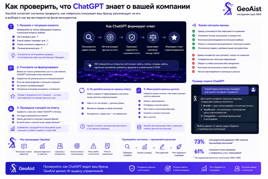 Как проверить, что ChatGPT знает о вашей компании