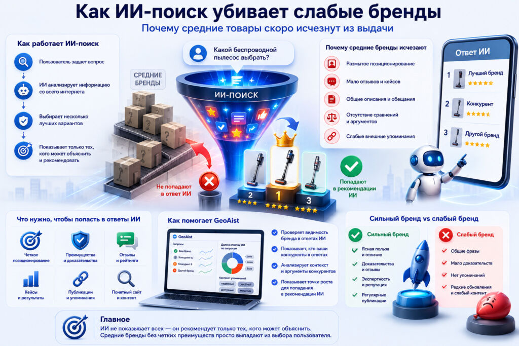 Как ИИ-поиск убивает слабые бренды: почему средние товары скоро исчезнут из выдачи