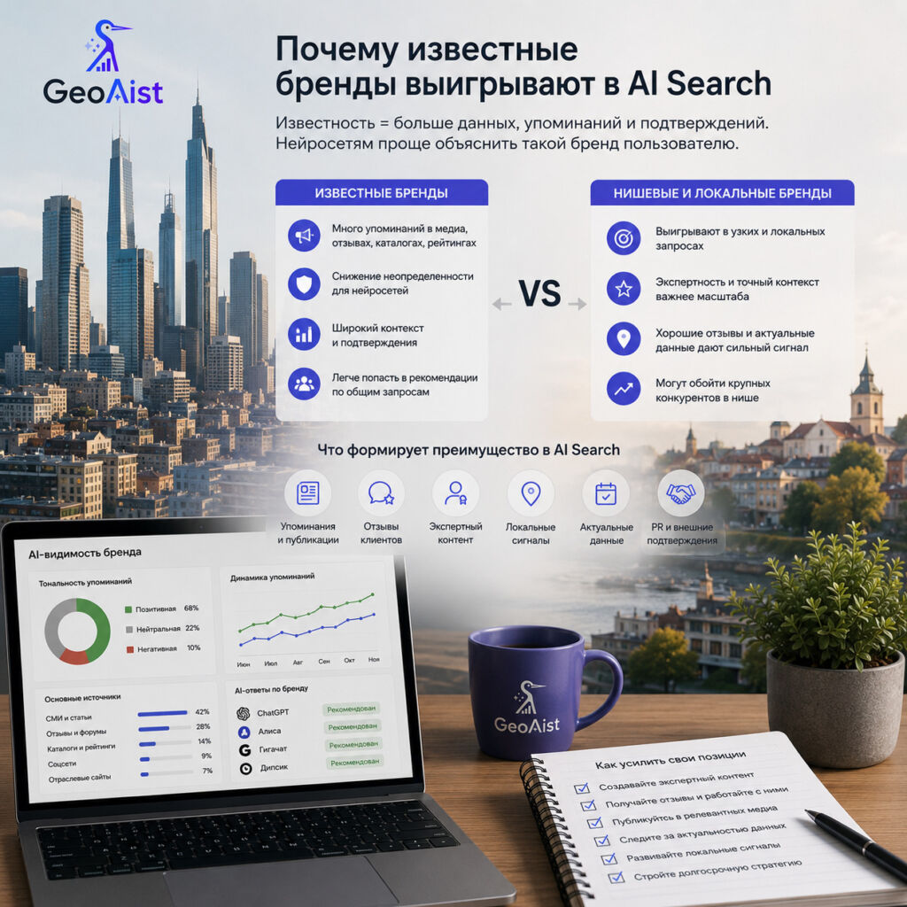 Почему известные бренды выигрывают в AI Search