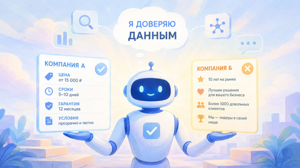Почему нейросеть доверяет конкретным данным, а не вашим описаниям на сайте