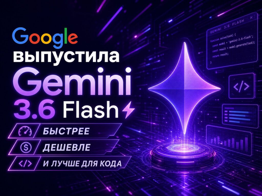 Нейросеть Gemini 3.6 Flash от Google: быстрее, дешевле и лучше для кода