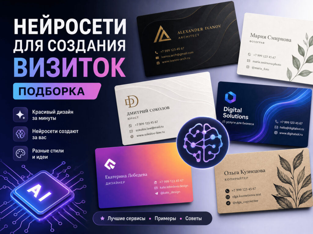 7 Мощных ИИ-сервисов для создания визиток