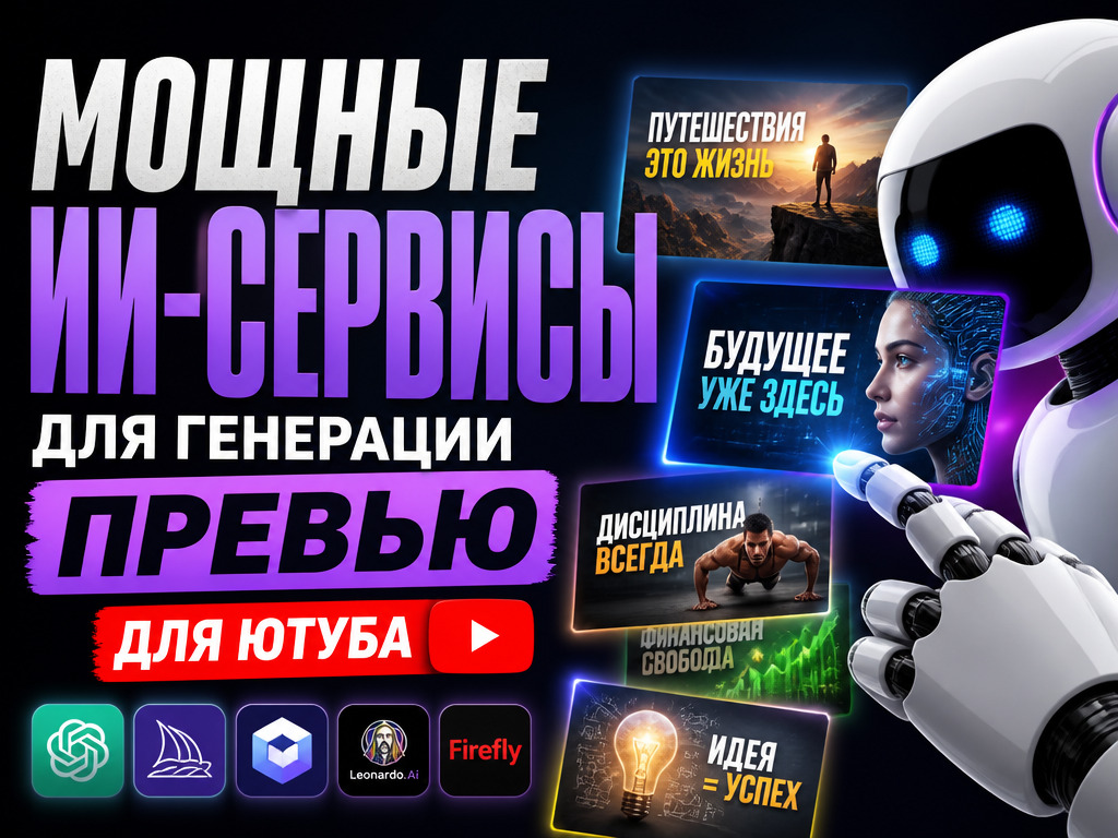 7 Мощных ИИ-сервисов для создания превью на Ютуб