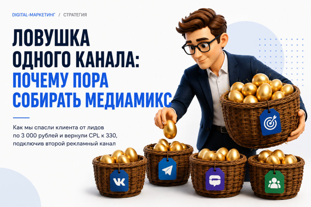 Ловушка одного канала: как мы спасли клиента от лидов по 3 000 рублей и почему вам тоже пора собирать медиамикс