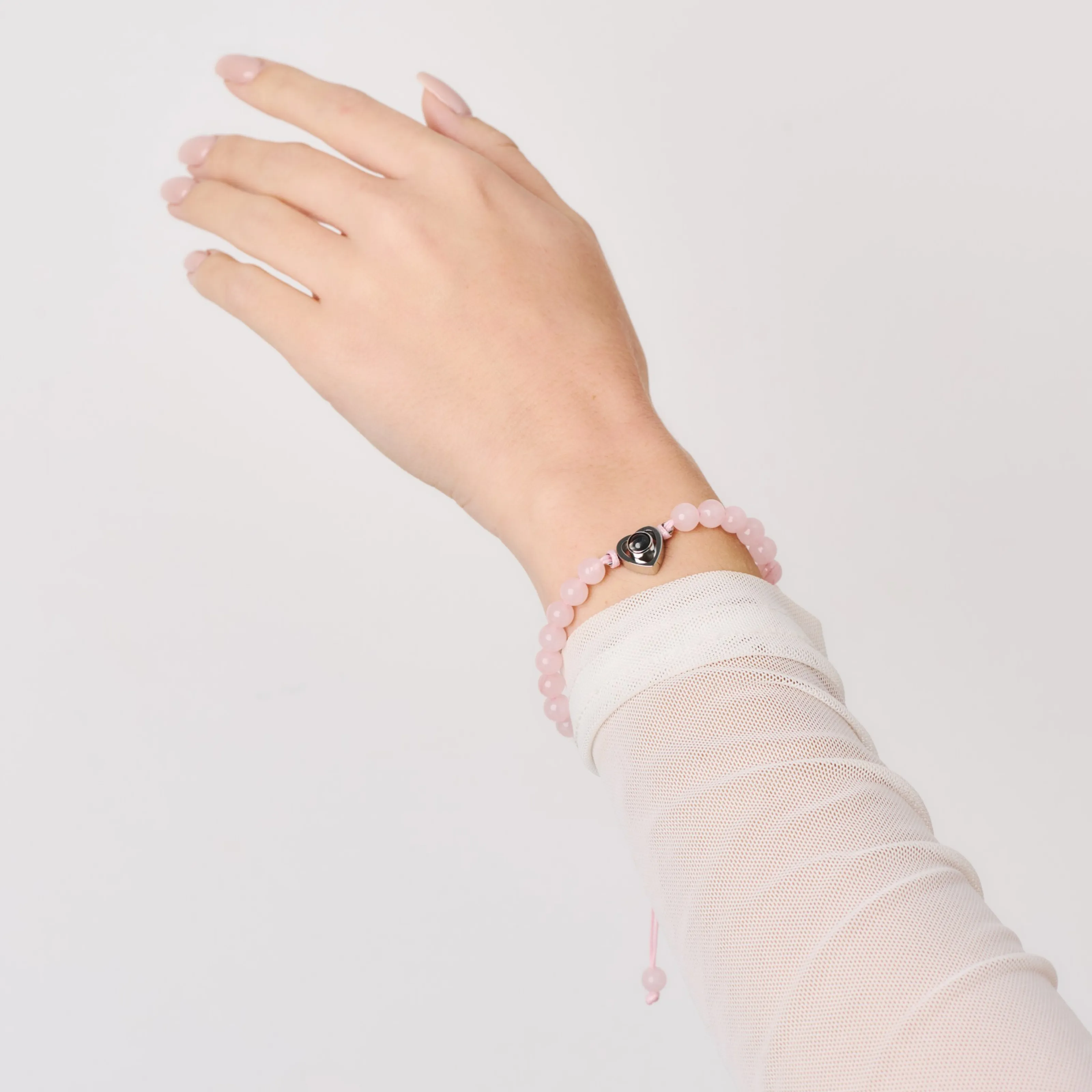 Браслет розовый кварц натуральный камень талисман