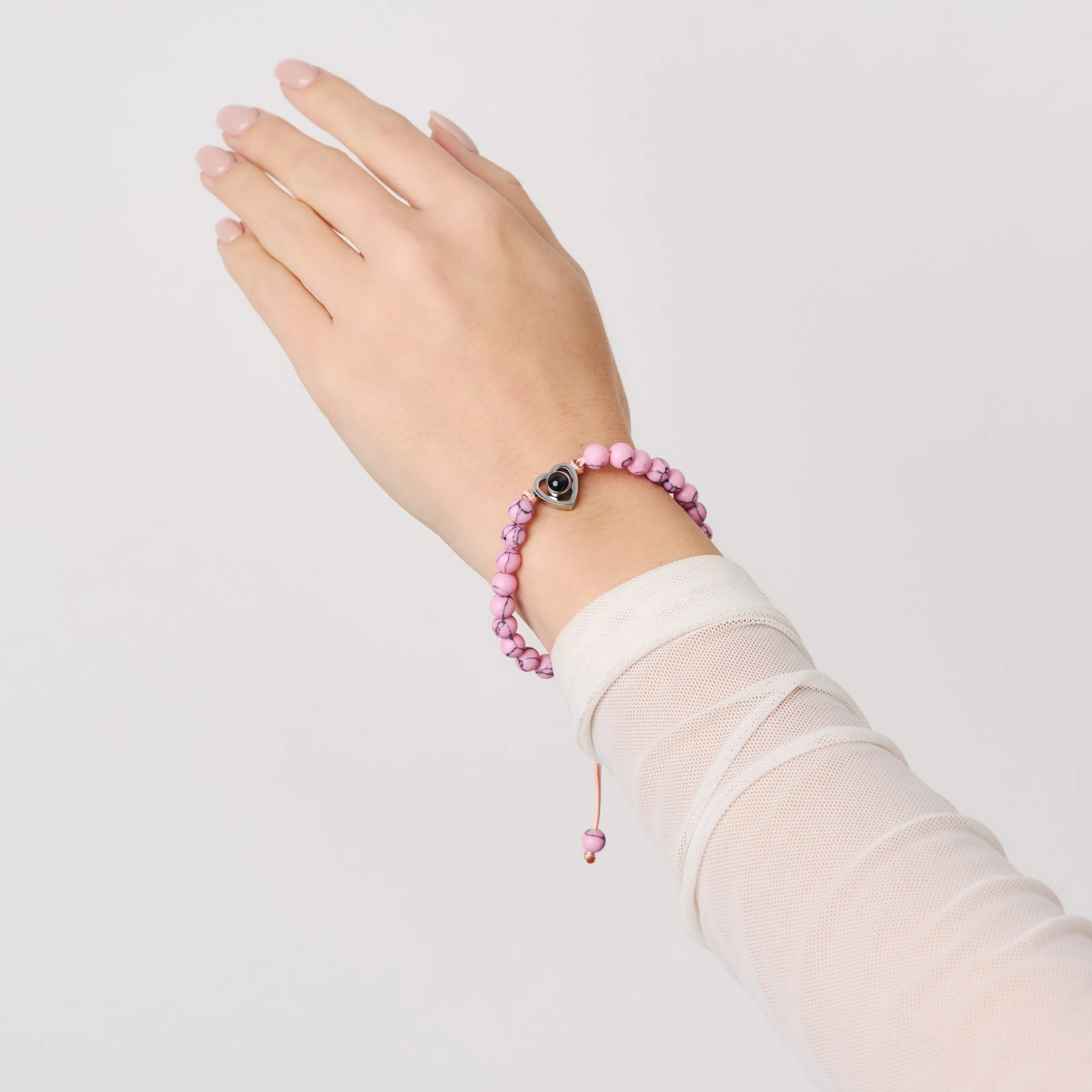 Розовый кахолонг браслет амулет от эмоционального выгорания