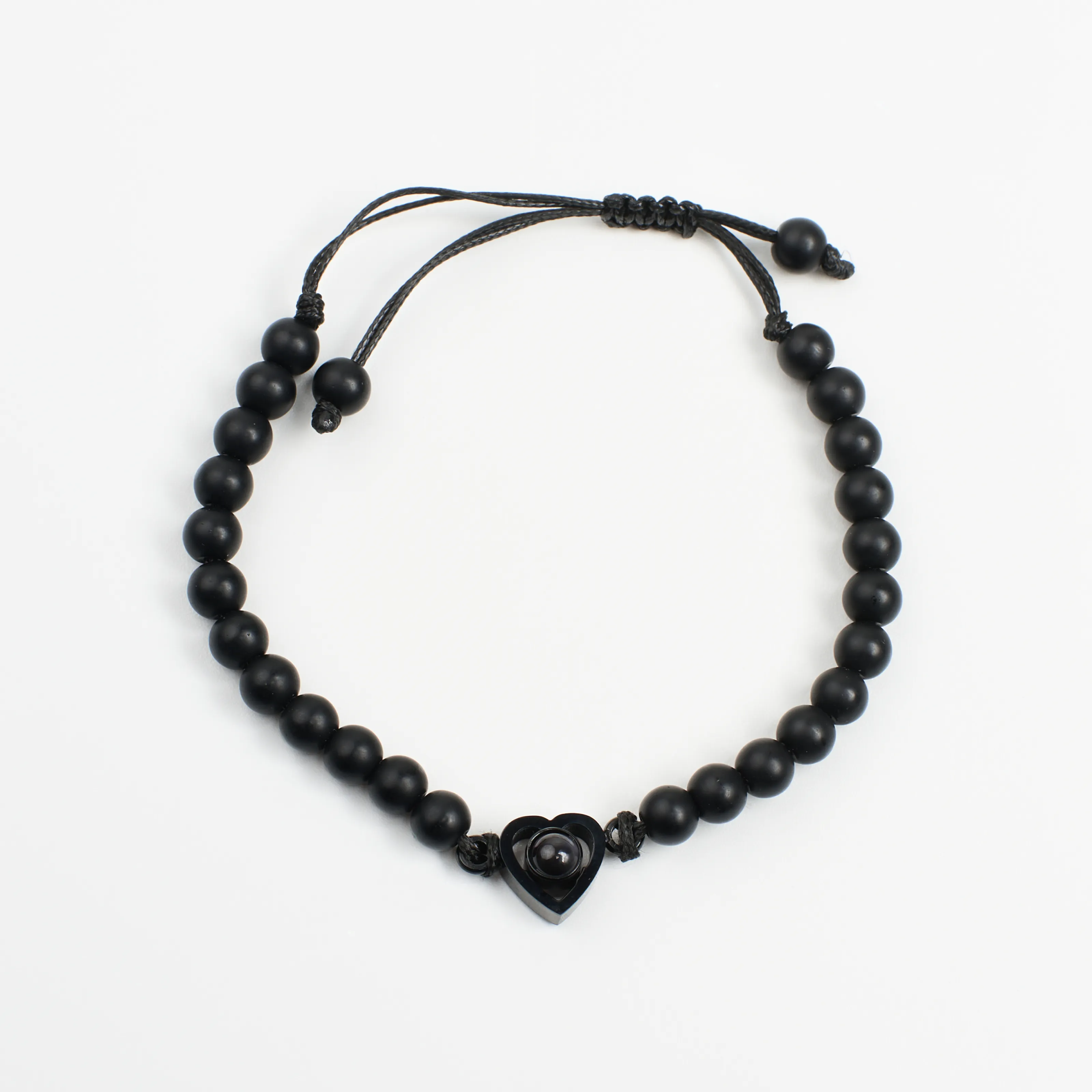 Браслет из натурального чёрного агата камень от негатива