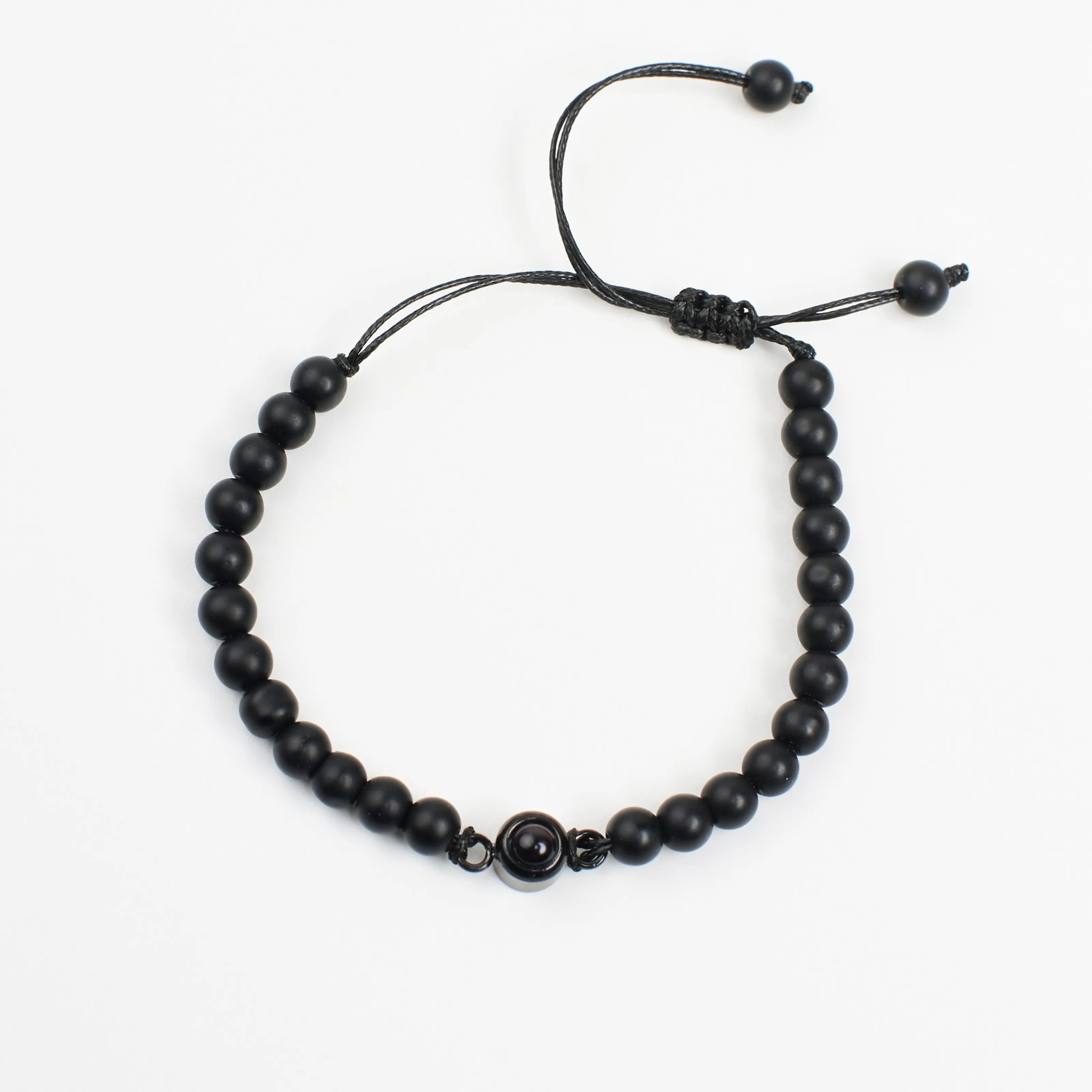 Браслет из чёрного агата защитный талисман