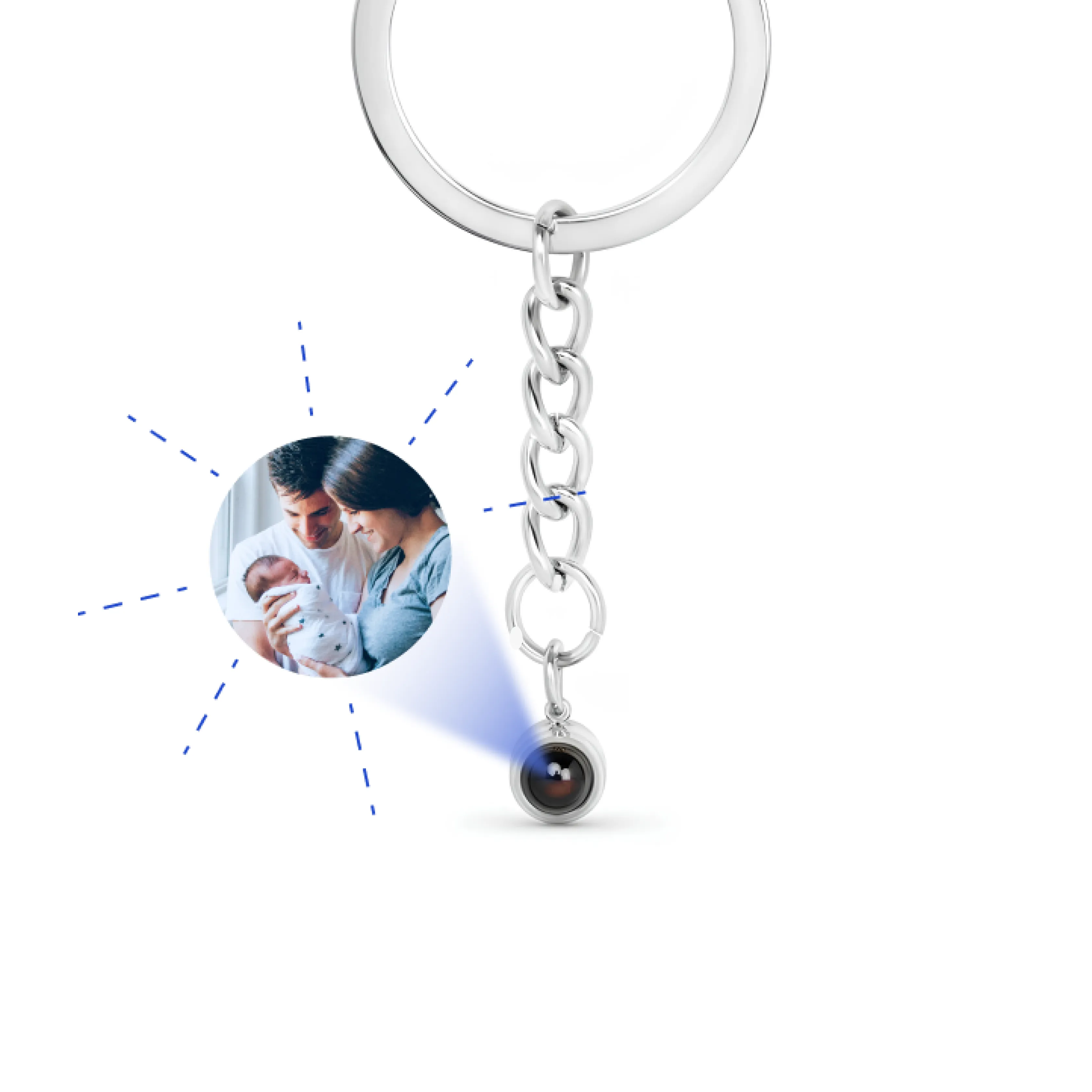 Ювелирный брелок шар с вашей фотографией внутри
