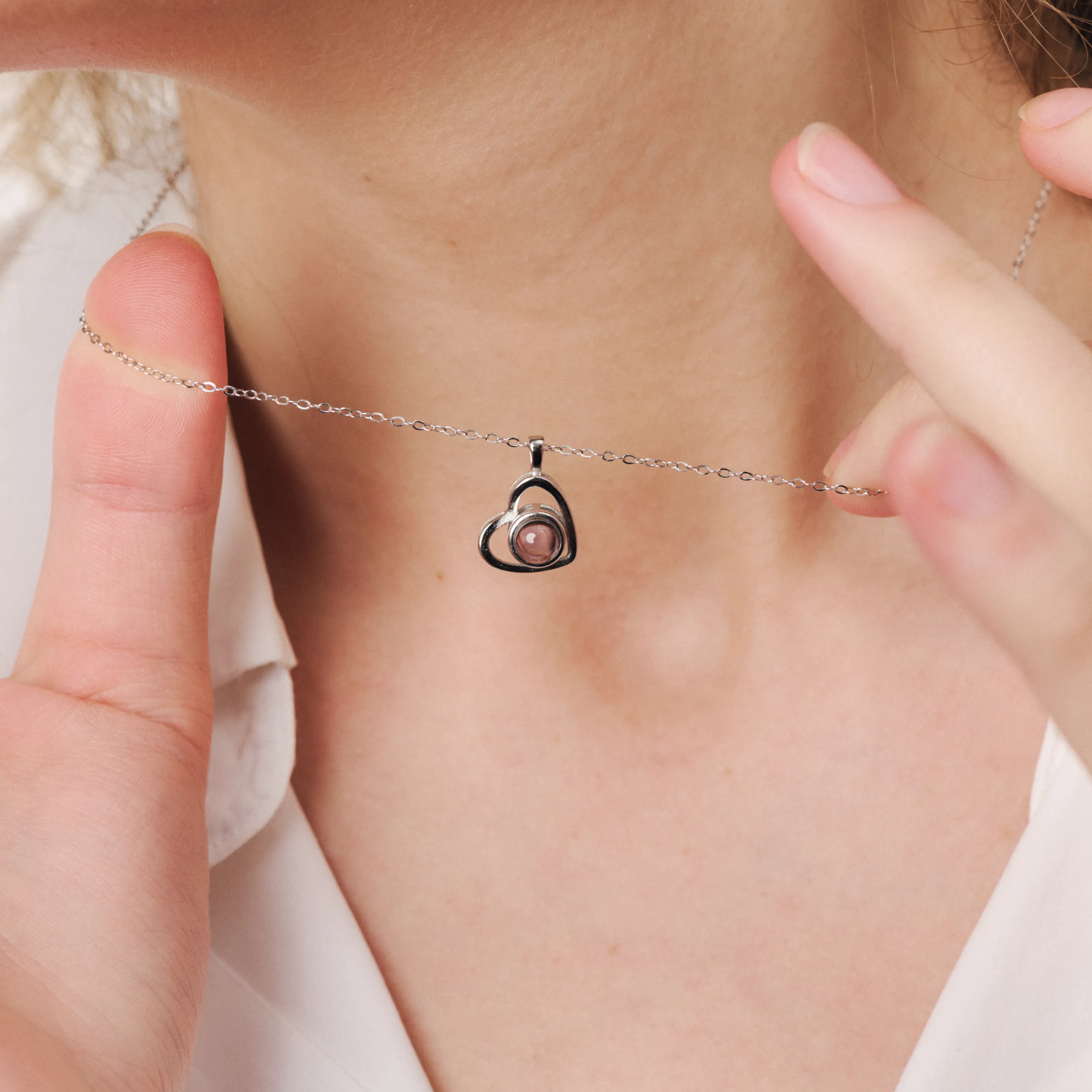 Серебряная подвеска сердце с датой свадьбы на гравировке