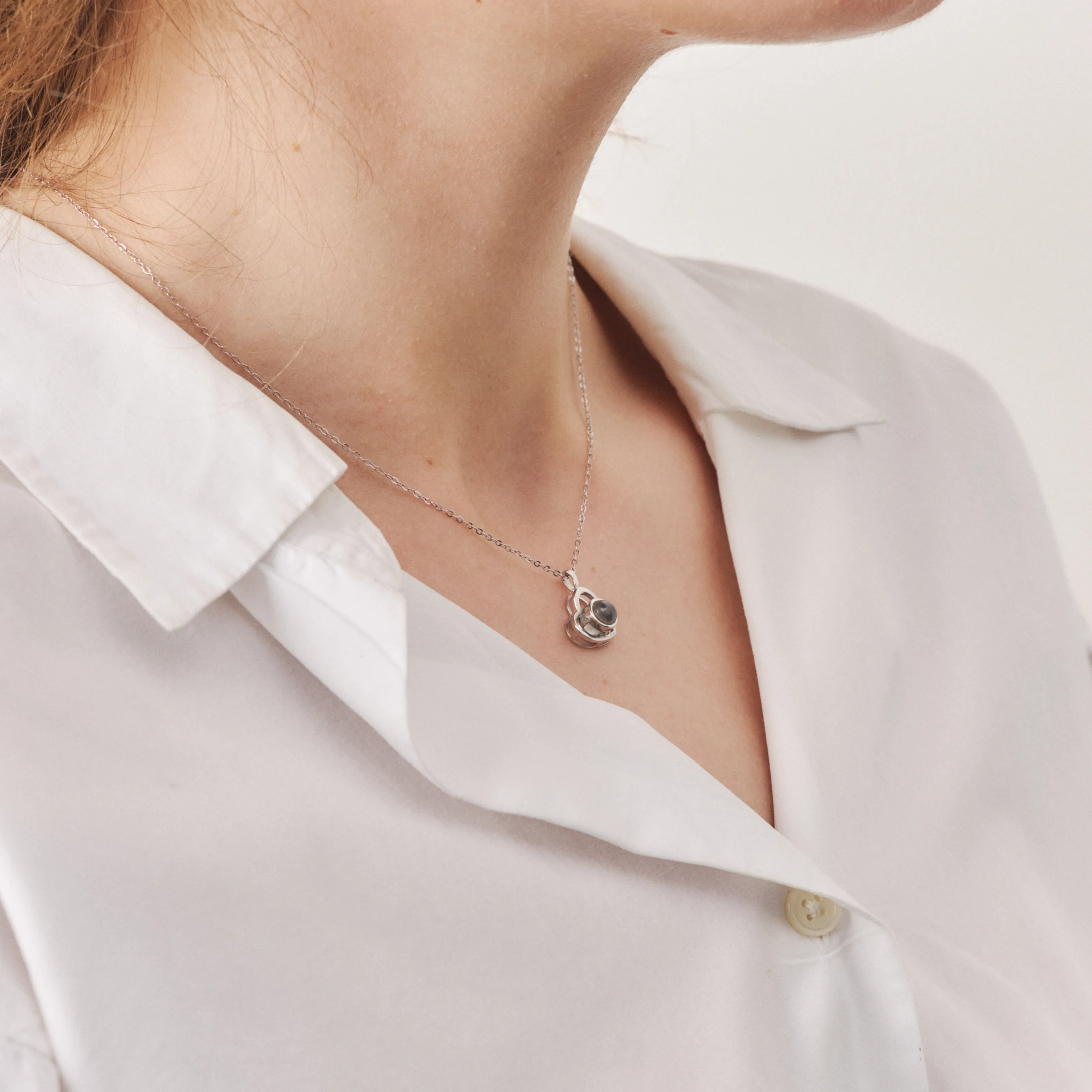 Подвеска сердце из стали в цвете серебро повседневный аксессуар