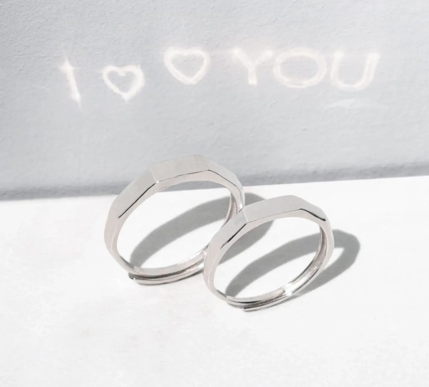 Кольца «Шайни» — эффект «солнечный зайчик» с фразой Я Тебя Люблю