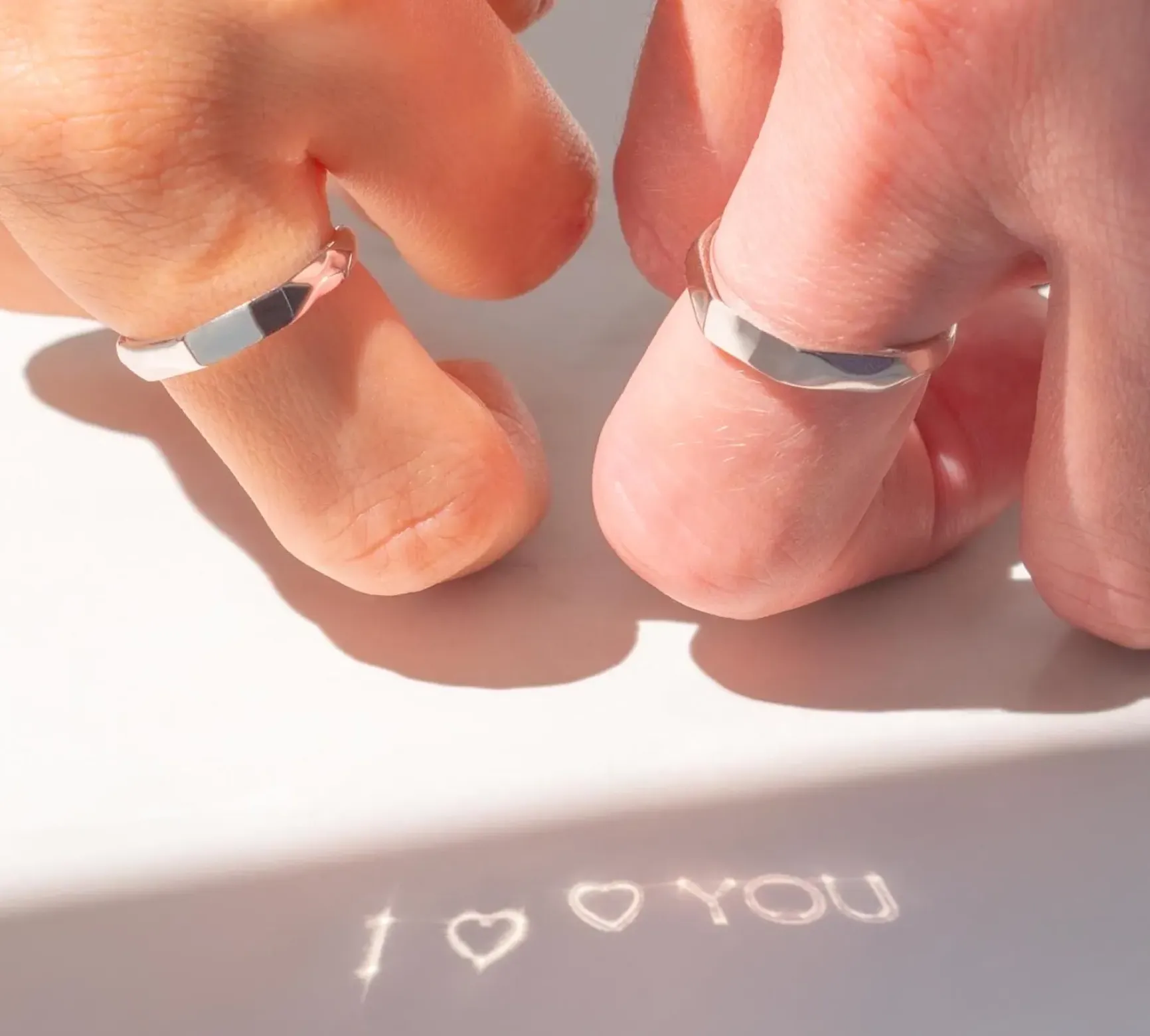 Подарочная коробка «Незабудки» с парными кольцами I Love You