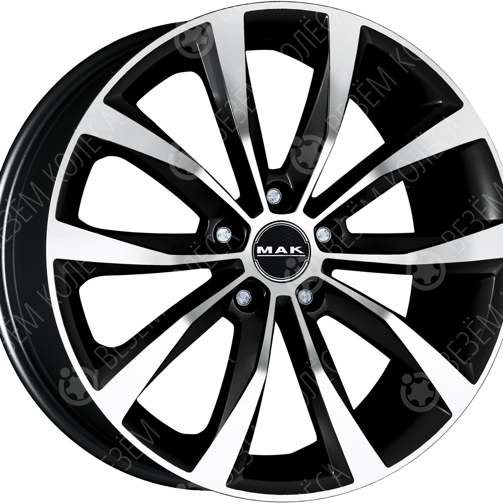 Диск литой MAK WOLF 8,0x19 5*108 ET45 d72,0 Black Mirr