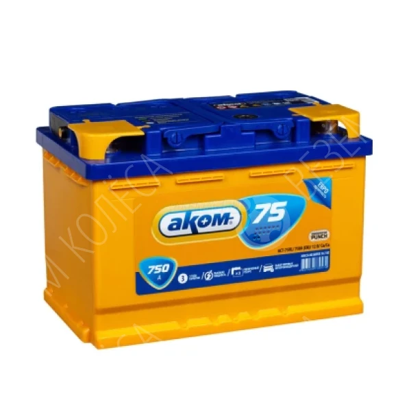 Аккумулятор Akom 75 Ач 700 А 278x175x190 обратная