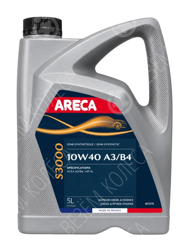 Масло моторное ARECA S3000 10W-40 Полусинтетическое 5л (080707)