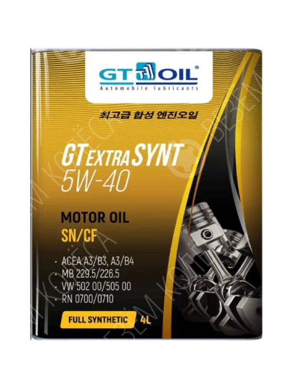 Моторное масло Gt Oil Extra Synth 5W-40, 4 л.