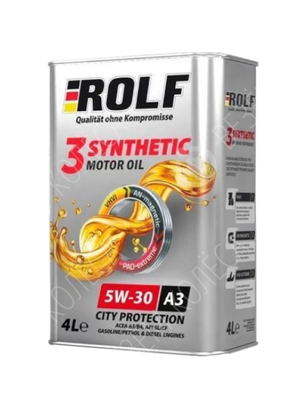 Моторное масло Rolf 3-Synthetic 5W-30, 4 л.