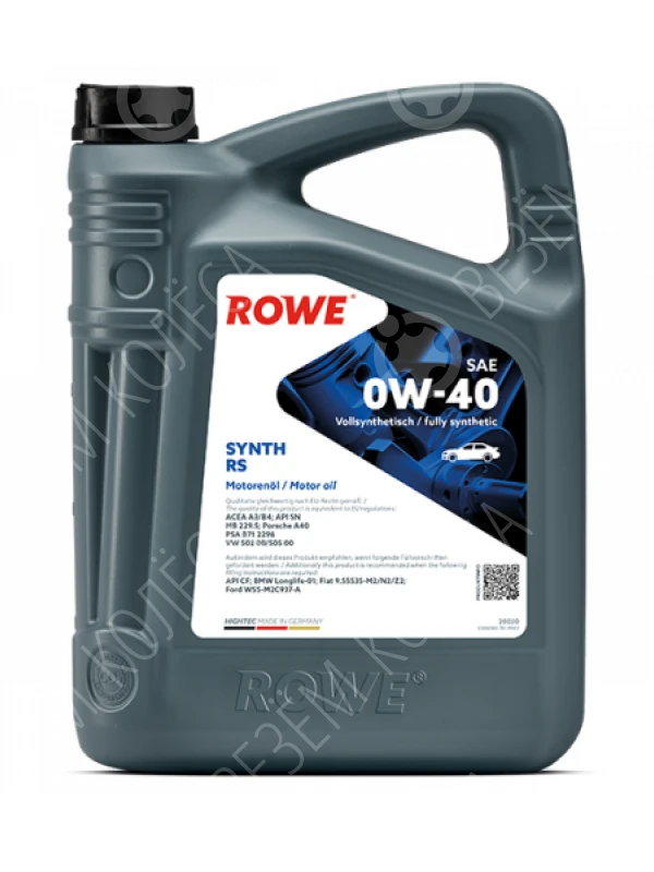 Моторное масло Rowe Hightec Synt RS 0W-40, 5 л.