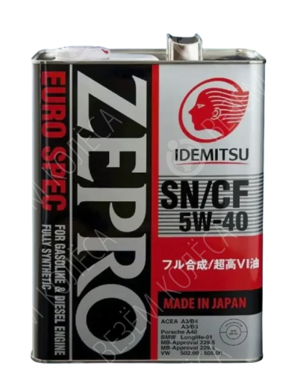 Масло моторное IDEMITSU Zepro Euro Spec 5W-40 Синтетическое 4л (1849004)
