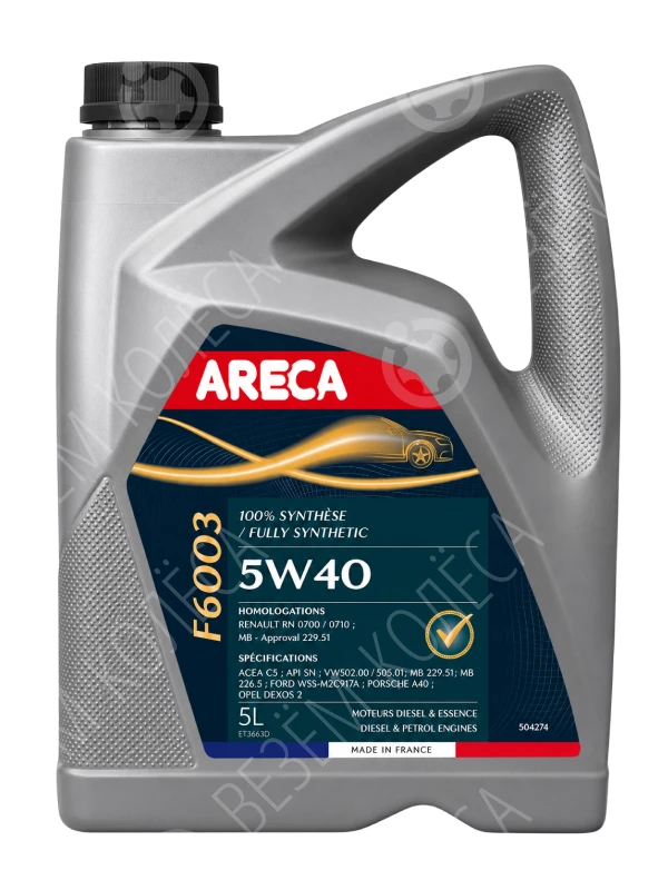 Масло моторное ARECA F6003 5W-40 Синтетическое 5л (050427)