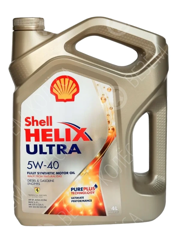 Масло моторное SHELL Helix Ultra 5W-40 Синтетическое 4л (550046361)