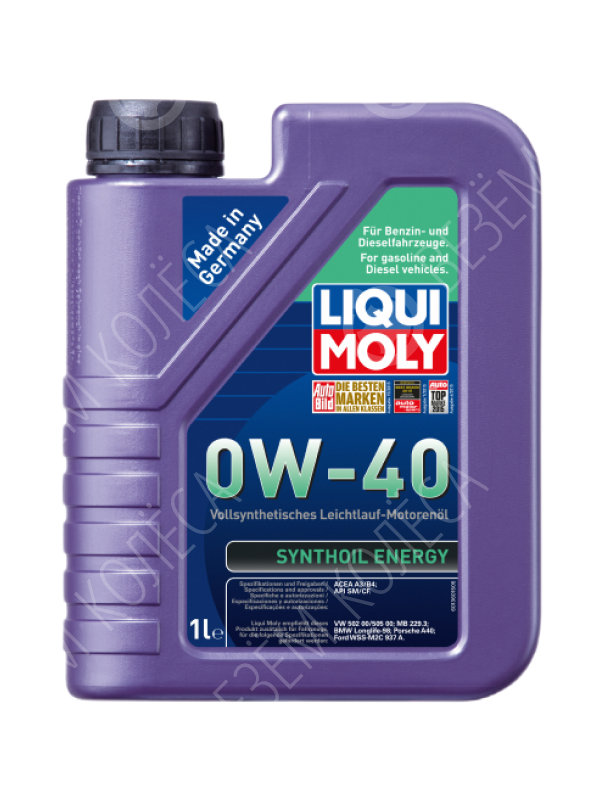 Моторное масло Liqui Moly Synthoil Energy 0W-40, 1 л.