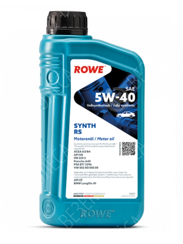 Масло моторное ROWE Hightec Synt RS 5W-40 Синтетическое 1л (20020001099)