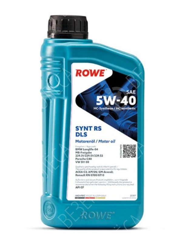 Масло моторное ROWE Hightec Synt RS 5W-40 Синтетическое 1л (20001001099)