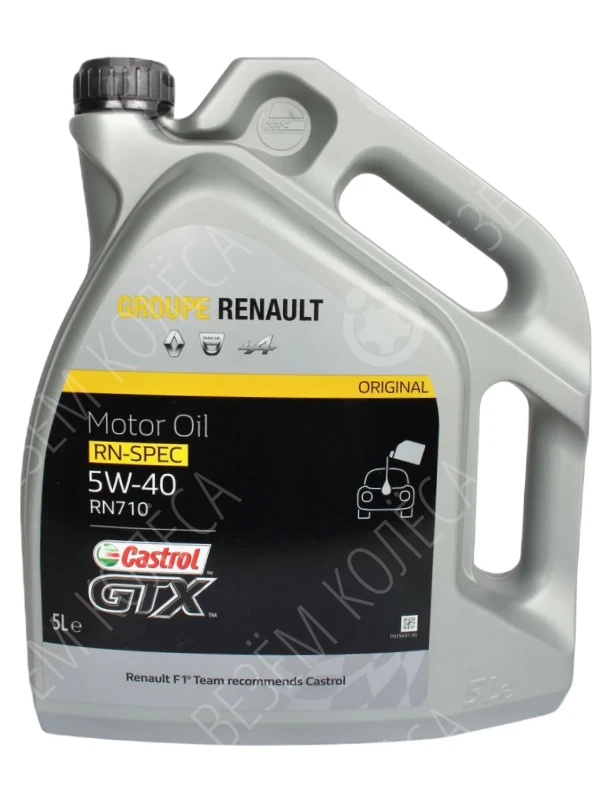 Масло моторное RENAULT Castrol GTX 5W-40 Синтетическое 5л (7711943691)