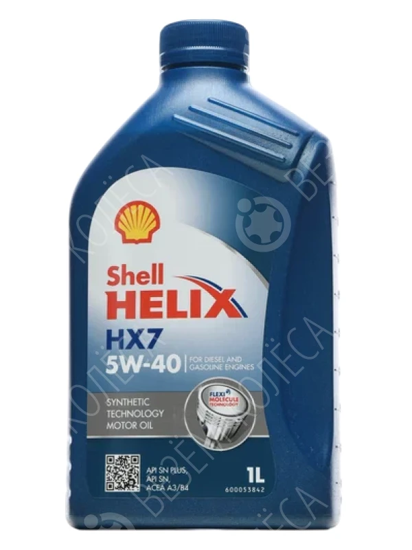 Масло моторное SHELL Helix HX7 5W-40 Полусинтетическое 1л (550051496)