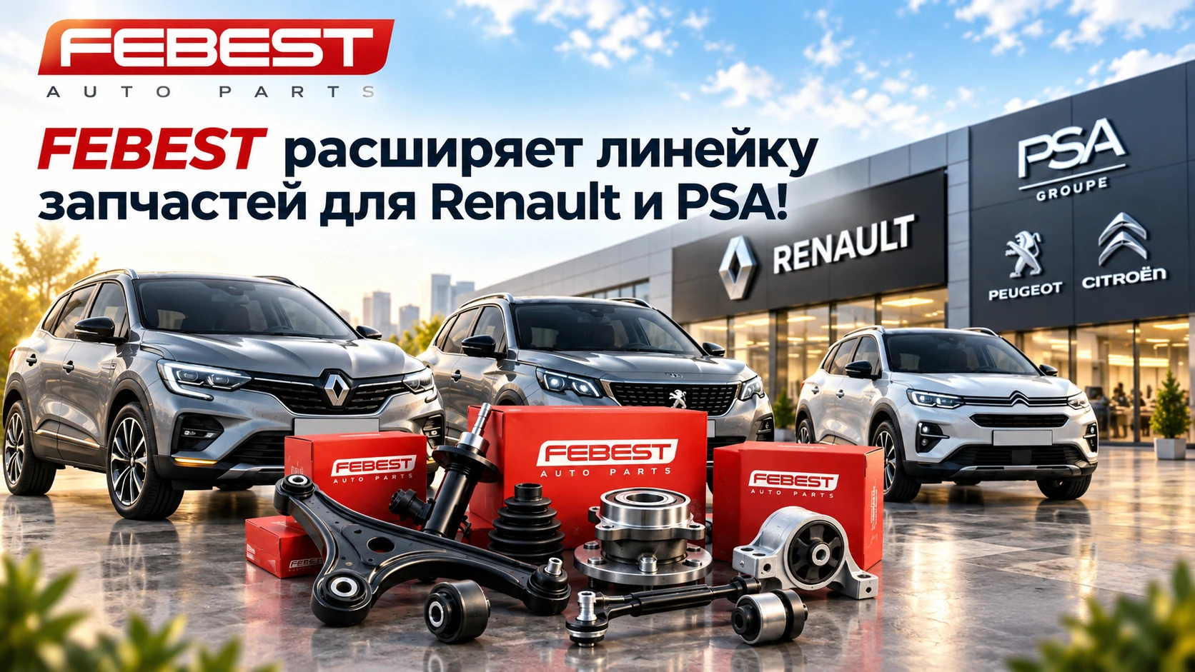 FEBEST расширяет линейку запчастей для Renault и PSA!
