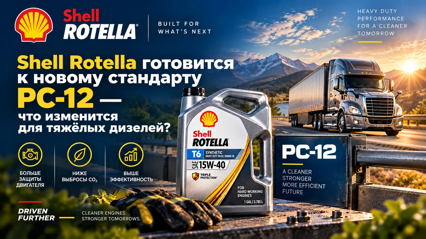 Shell Rotella готовится к новому стандарту PC-12 — что изменится для тяжёлых дизелей?